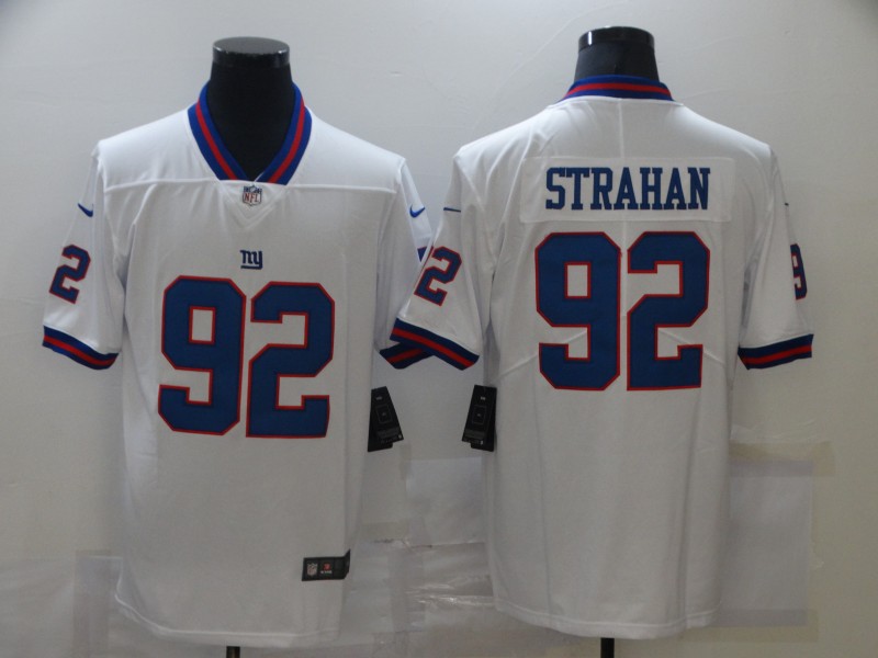 Men's New York Giants Michael Strahan #92 White Jersey